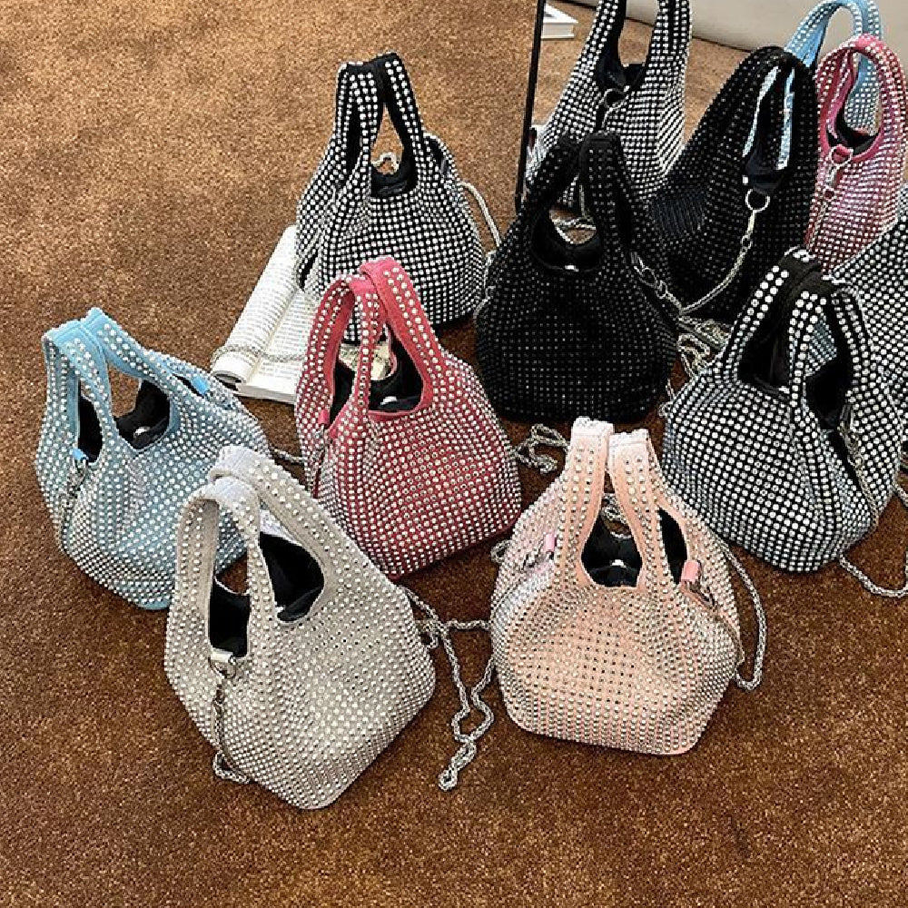 Lorelie | Glam Mini Bag met Strass en Schakelriem