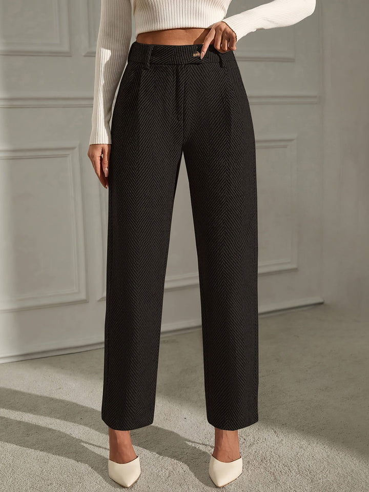 Grey elegant straight-leg office Trousers