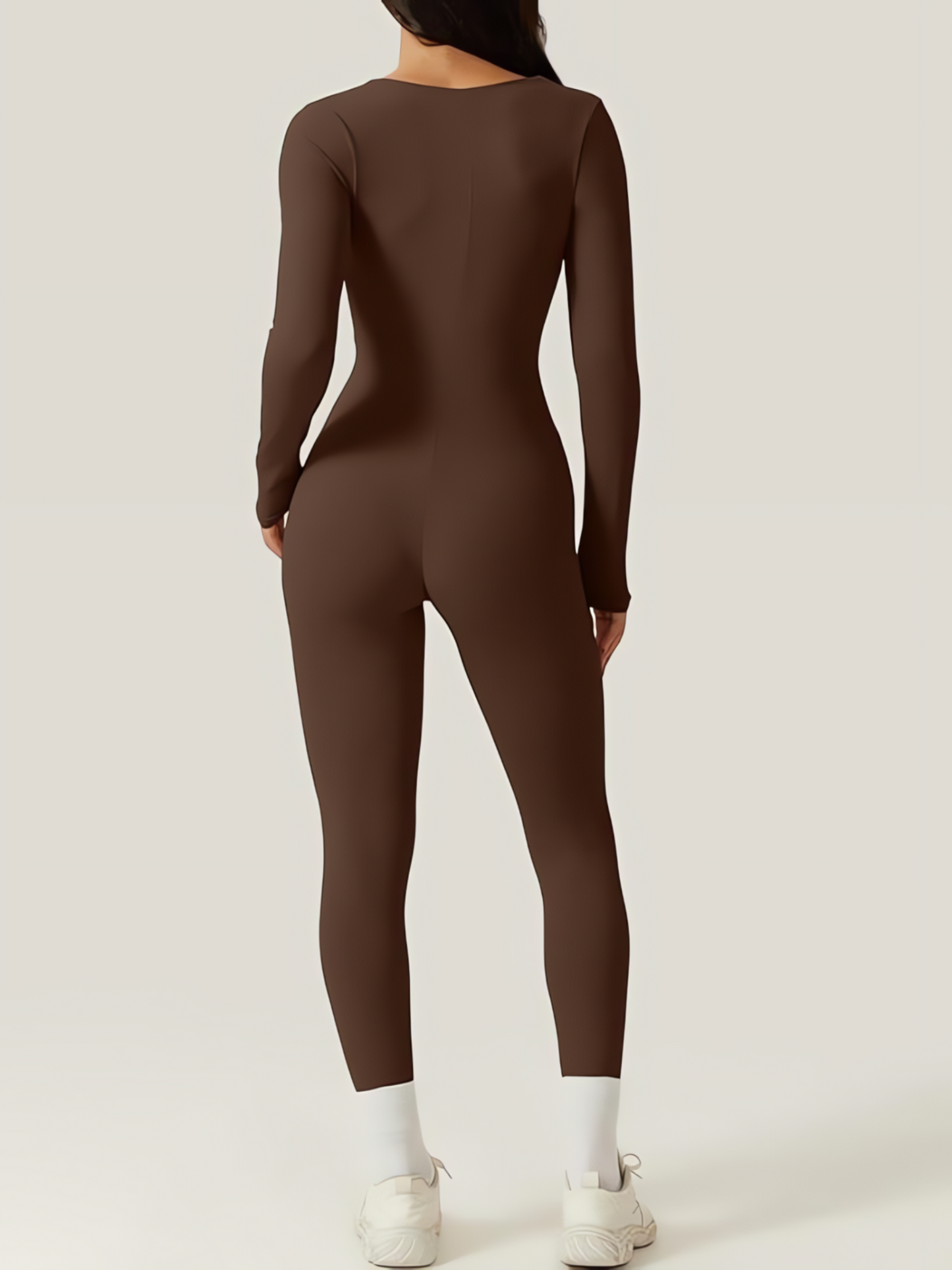 Dames Jumpsuit Met Lange Mouwen En Vierkante Hals