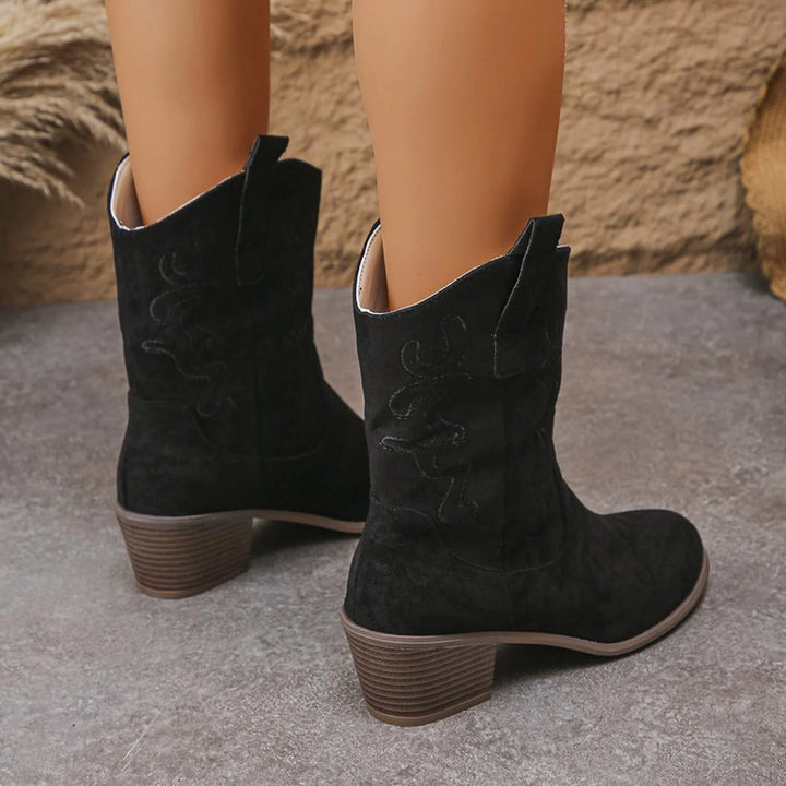 Trendy Cowboy Style Women's Boots with Heel