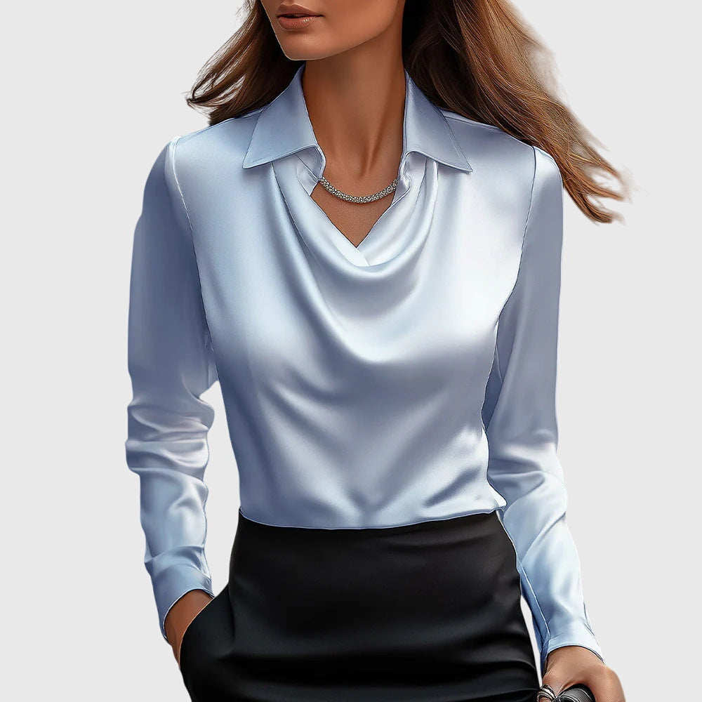 Elegancka luksusowa damska bluzka z długimi rękawami