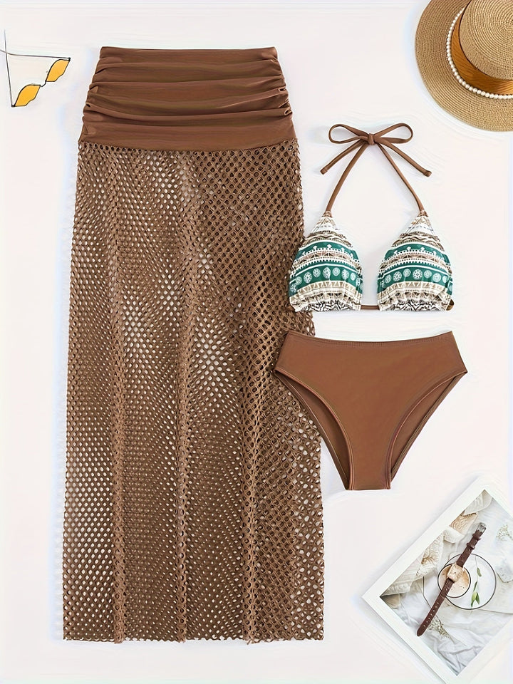 Zaira | Triangel Bikini met Mesh Rok voor Dames