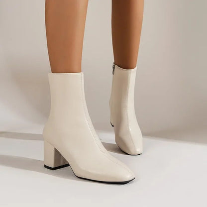 Trendy Elegante Dames Enkellaarsjes met Blokhak