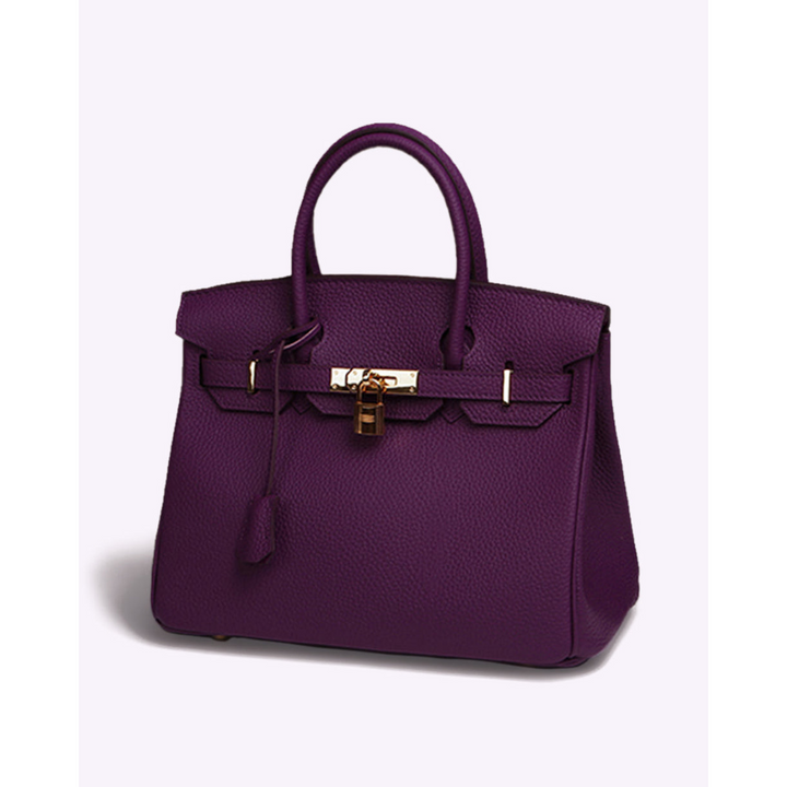 Elegant Women's Handbag with Gold-Toned Lock Detail