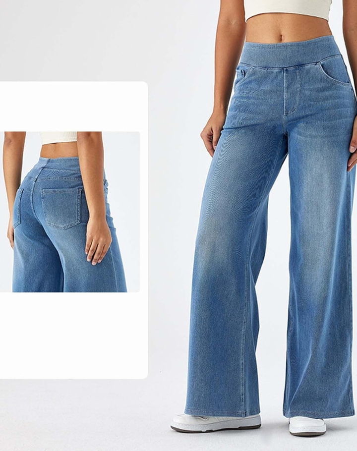 Evie | Comfy Elastische Broek met Hoge Taille