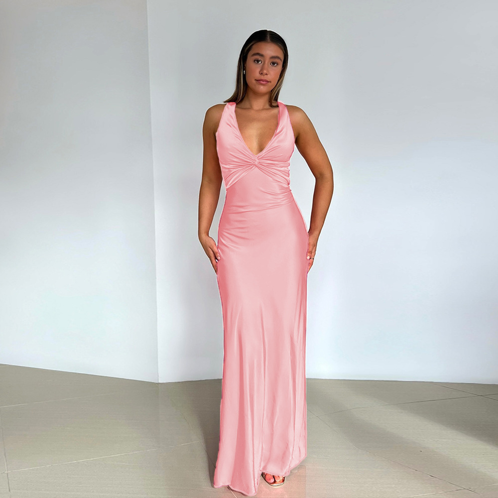 Lorie | Elegante Dames Mouwloze Avondjurk V-hals en Lange A-lijn