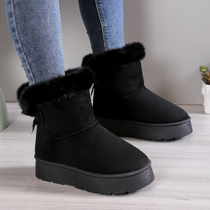 Warme Comfortabele Dames Enkellaarsjes met Faux Fur