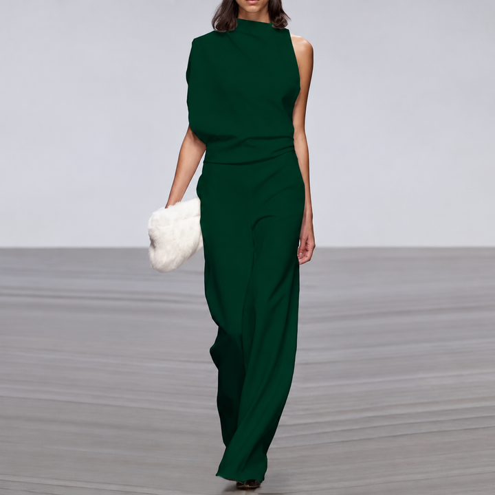 Penelope | Chique One-Shoulder Jumpsuit – Groen
