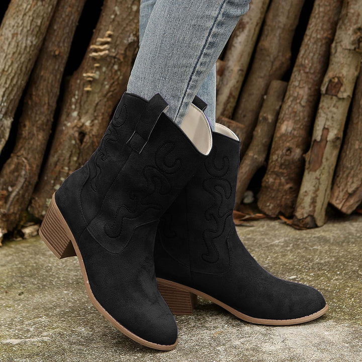 Trendy Cowboy Style Women's Boots with Heel