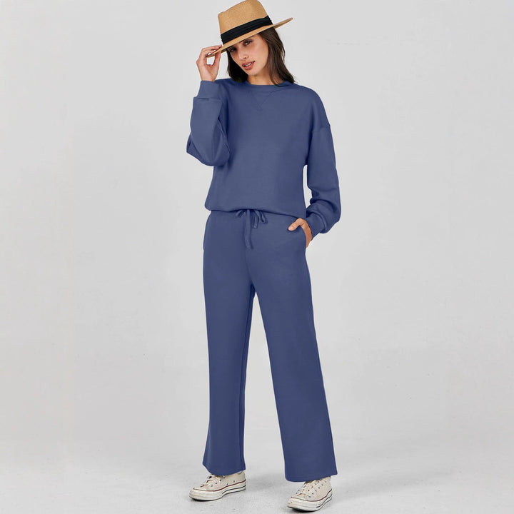 Ensemble loungewear doux pour femmes avec pull et pantalon de jogging large