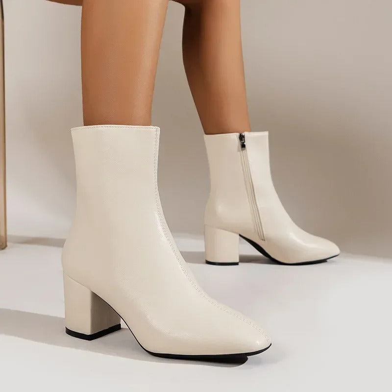 Trendy Elegant Women's Ankle Boots with Block Heel