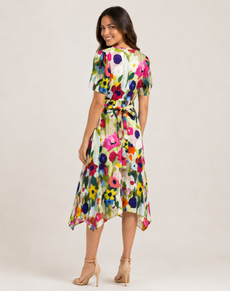 Theresia | Elegant Floral Dress with Flowy Fit