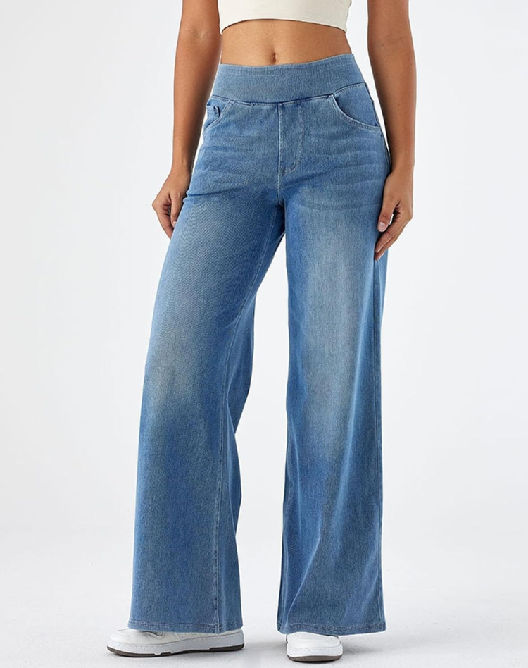 Evie | Comfy Elastische Broek met Hoge Taille