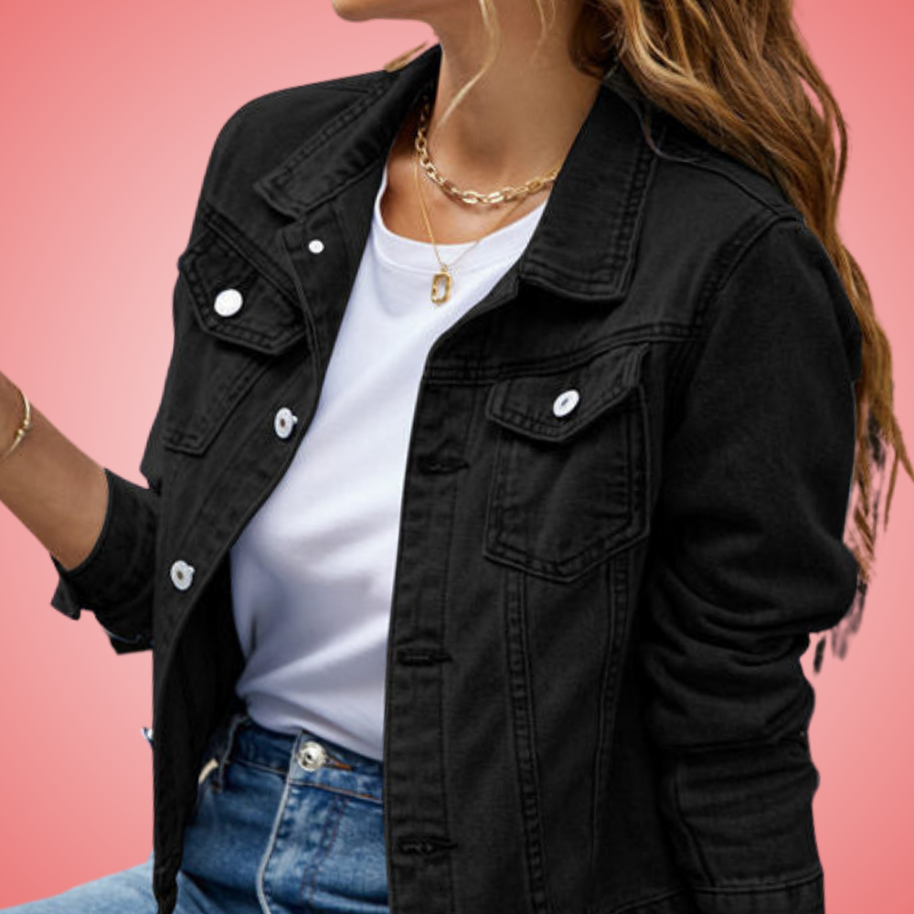 Isabela | Denim Jack met Klassieke Kraag