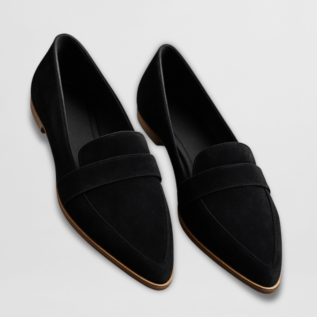 Mocassins en daim pour femmes avec bout pointu et coupe confortable