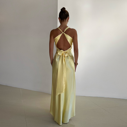 Lorie | Elegante Dames Mouwloze Avondjurk V-hals en Lange A-lijn