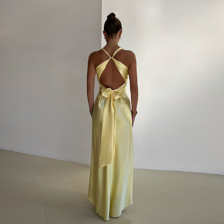 Lorie | Elegante Dames Mouwloze Avondjurk V-hals en Lange A-lijn