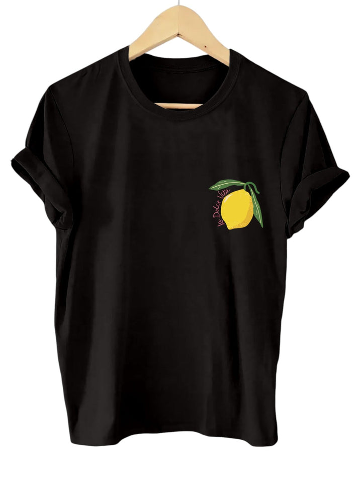 Casual Speels Dames T-shirt met Citroen Print