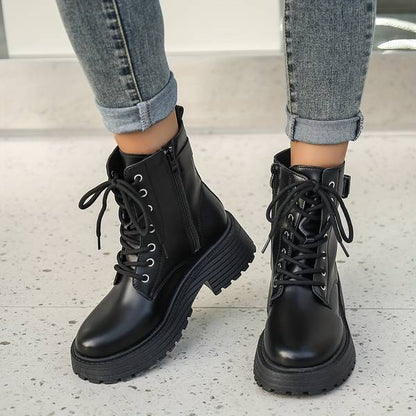 Kiaria | Combat Boots met Chunky Zool en Ritsdetail