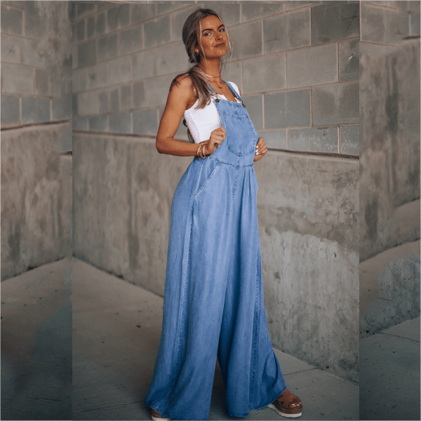 Nela | Denim Tuinbroek Jumpsuit
