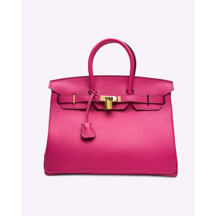 Elegant Women's Handbag with Gold-Toned Lock Detail