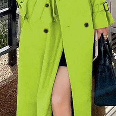 Groene Oversized Dames Trenchcoat met Ceintuur
