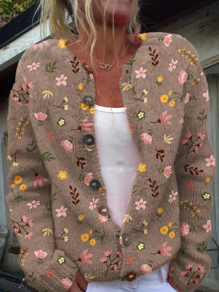 Stylish Comfortable Women's Cardigan with 3D Print and Long Sleeves