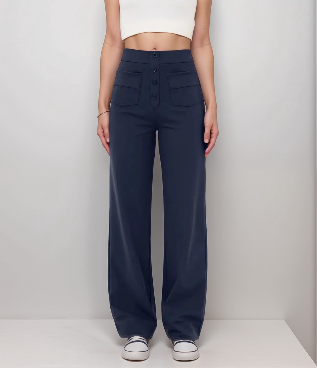 Elsa | Pantalon sculptant tendance taille haute élastique