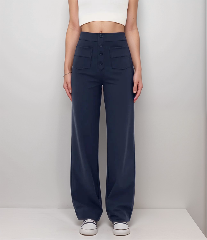 Elsa | Pantalon sculptant tendance taille haute élastique