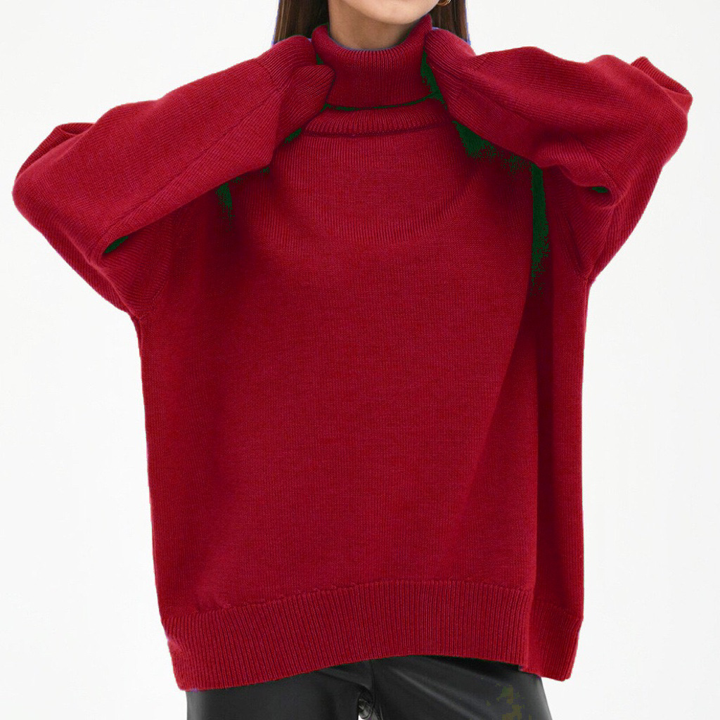 Pull Col Roulé Femme avec Coupe Confortable et Tricot Classique