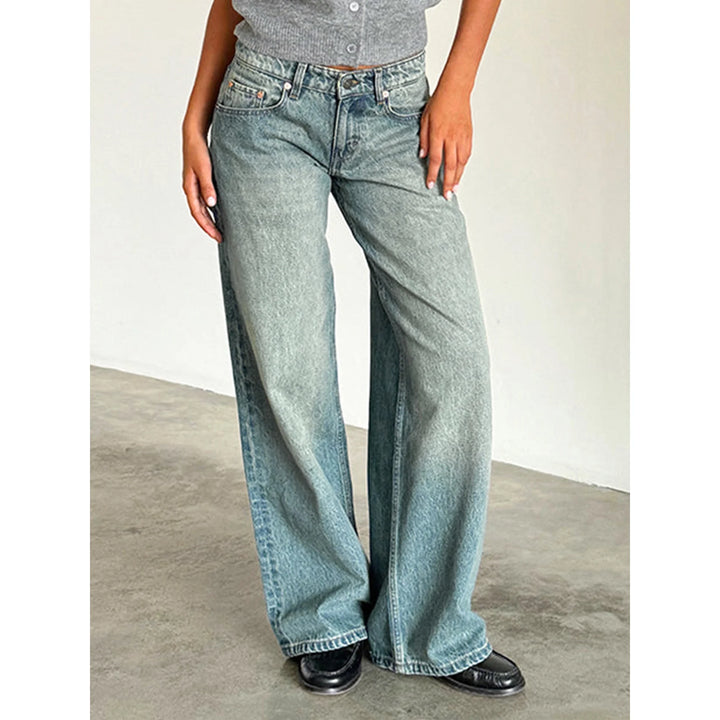 MILA | Jean stretch taille basse à jambes larges