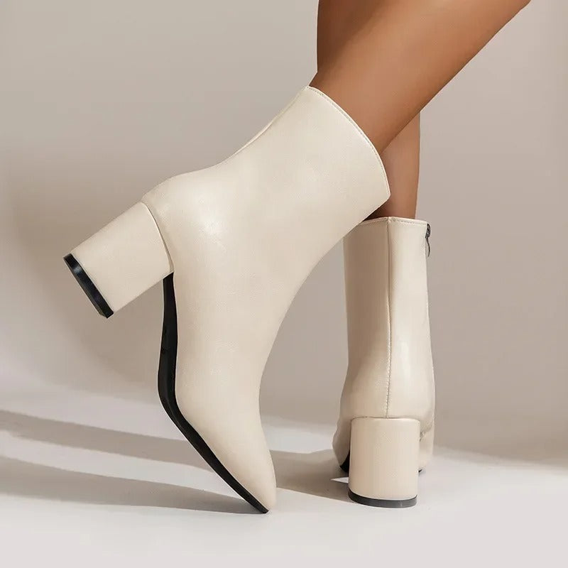Trendy Elegant Women's Ankle Boots with Block Heel