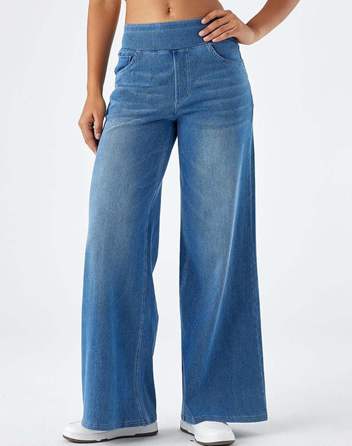 Evie | Comfy Elastische Broek met Hoge Taille