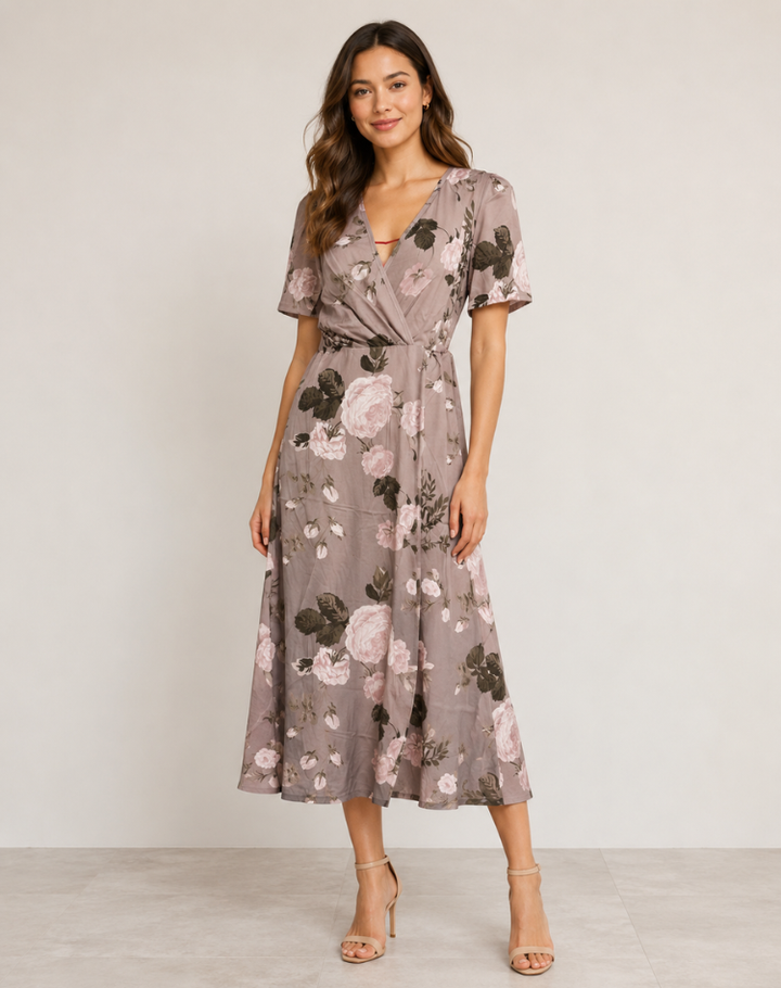 Theresia | Elegant Floral Dress with Flowy Fit