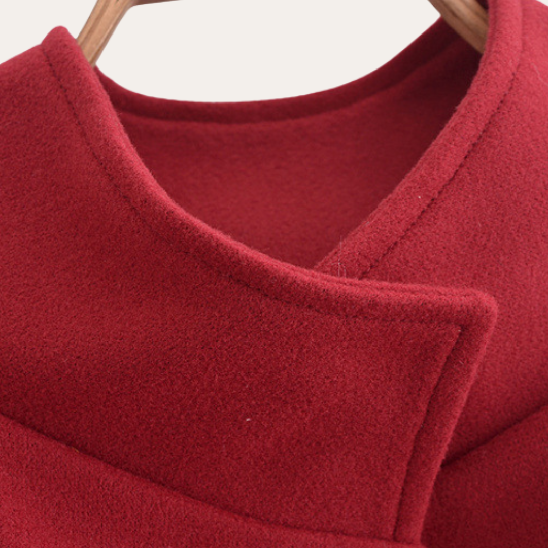 Elegante Dames Cape Jas met Ceintuur en Knoopsluiting