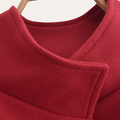 Elegante Dames Cape Jas met Ceintuur en Knoopsluiting