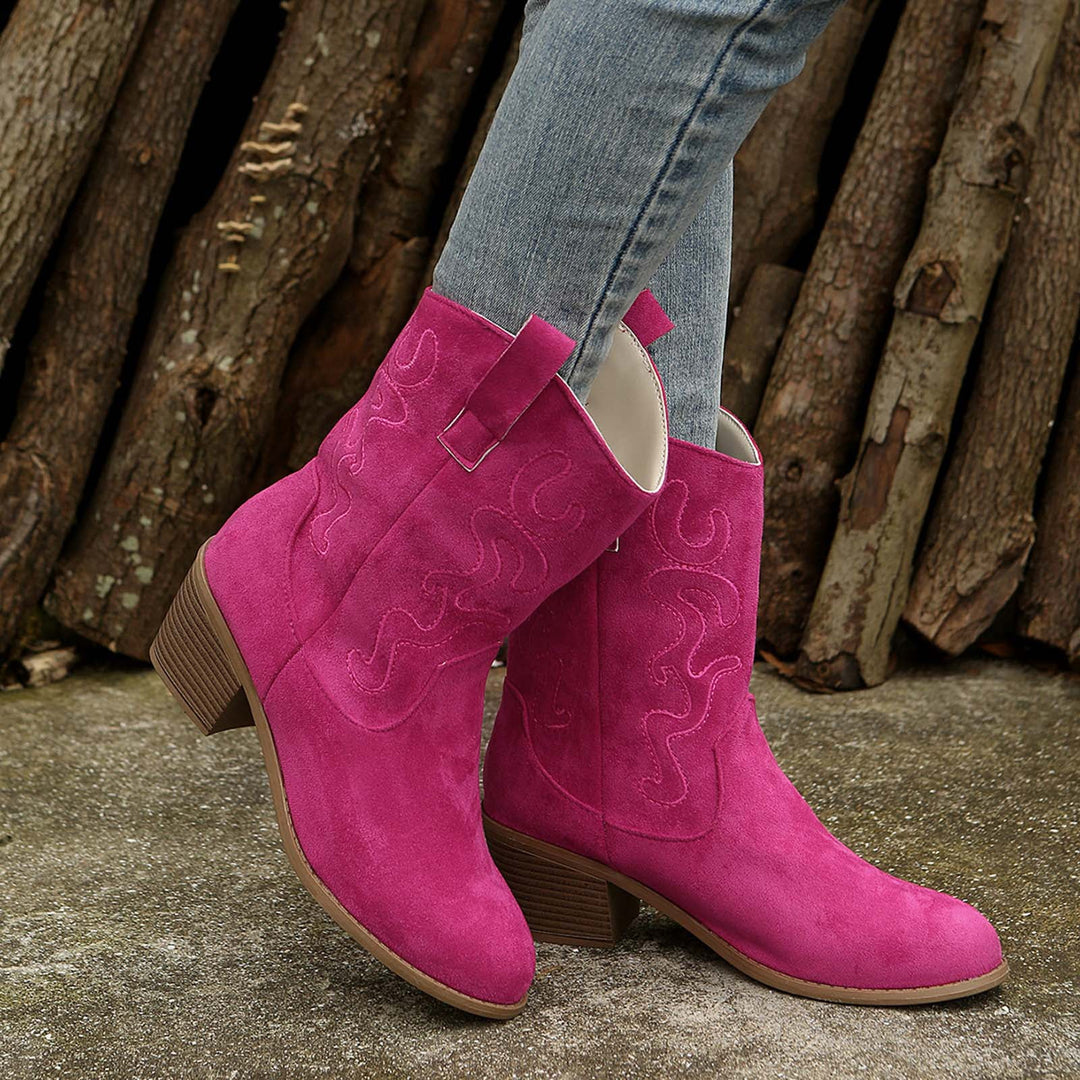 Trendy Cowboy Style Women's Boots with Heel