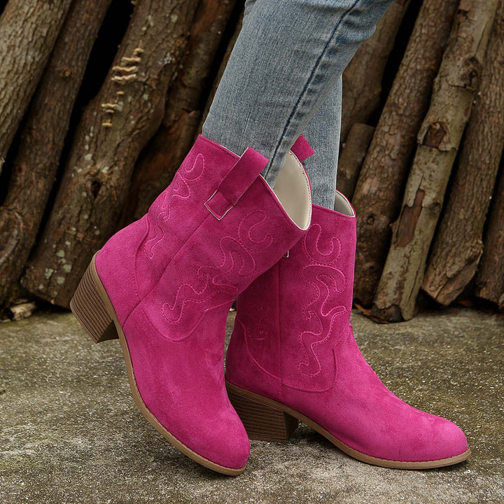Trendy Cowboy Style Women's Boots with Heel