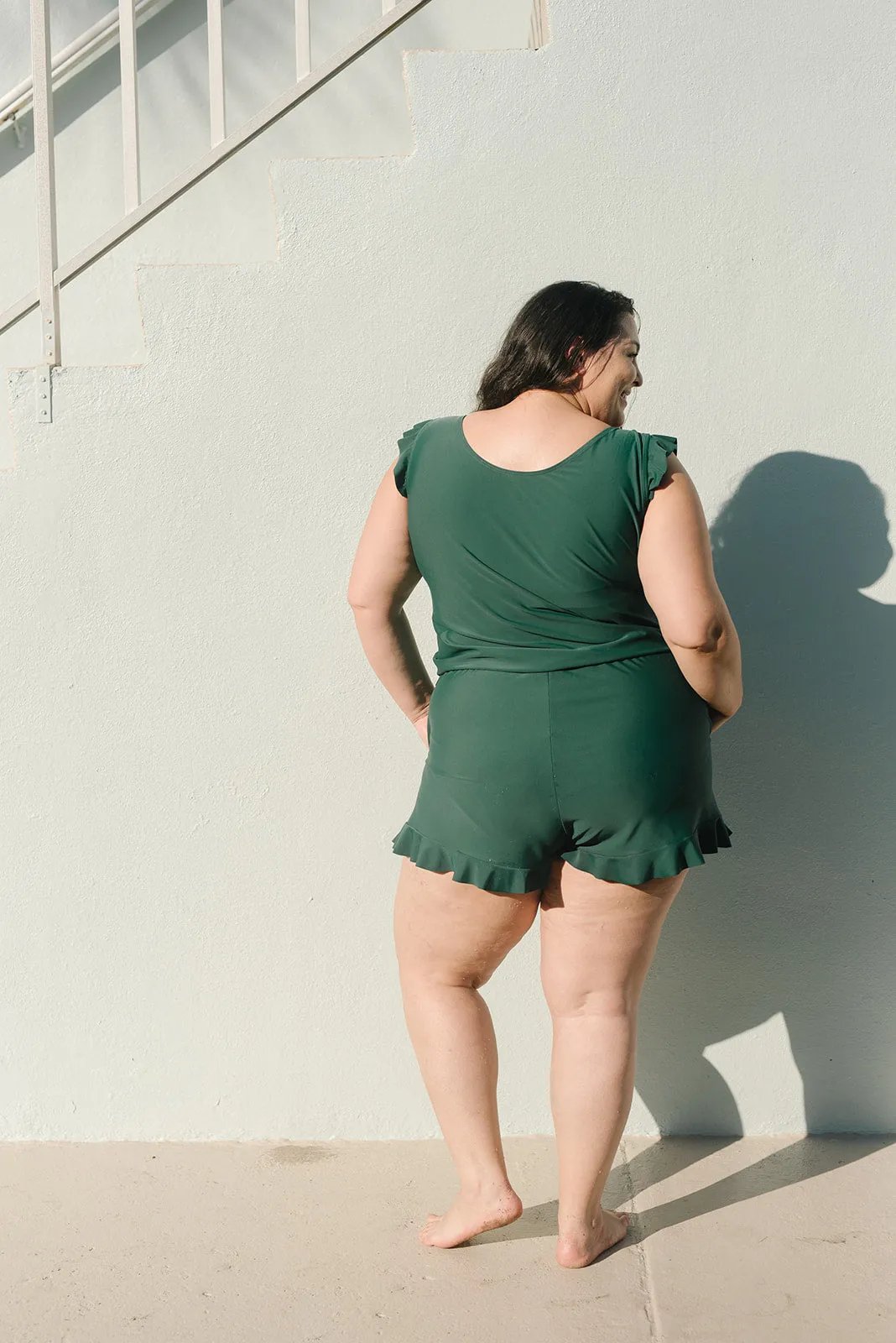 Zomerse Elegante Playsuit Dames Met V Hals en Ruches