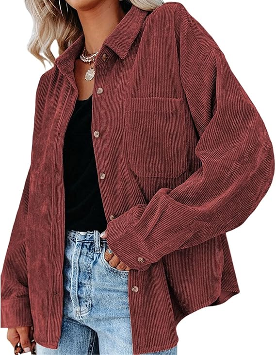 Agusta | Casual Ribfluwelen Overhemdjas