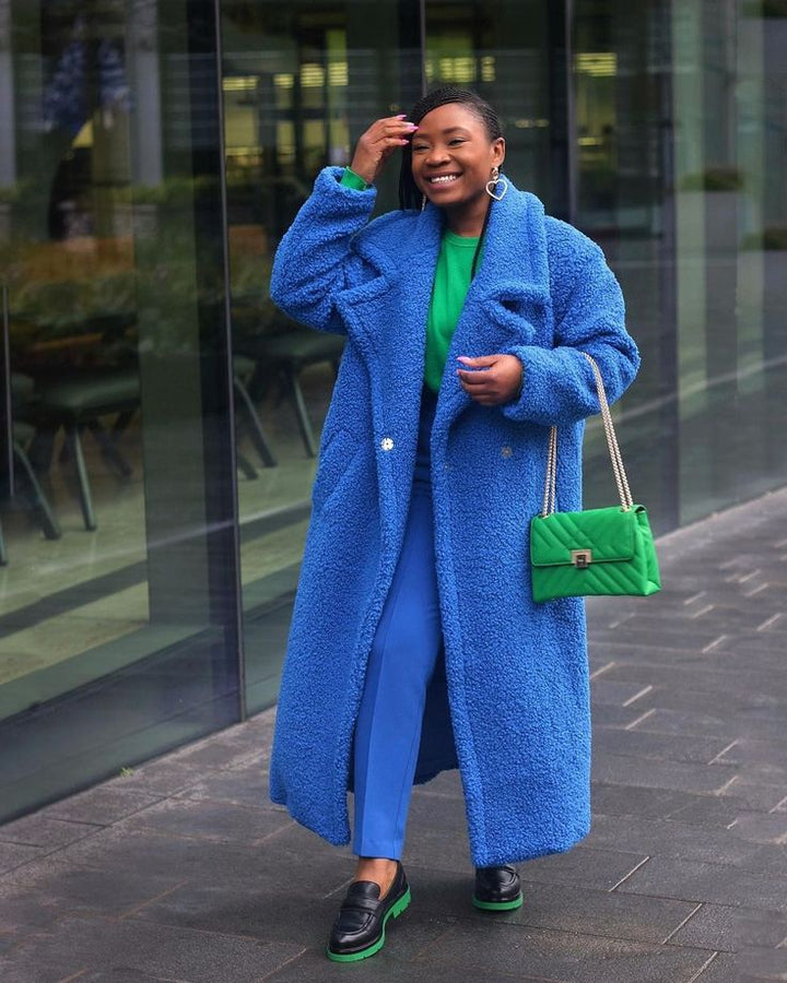 Soft Oversized Women's Winter Coat with Long Teddy Fit