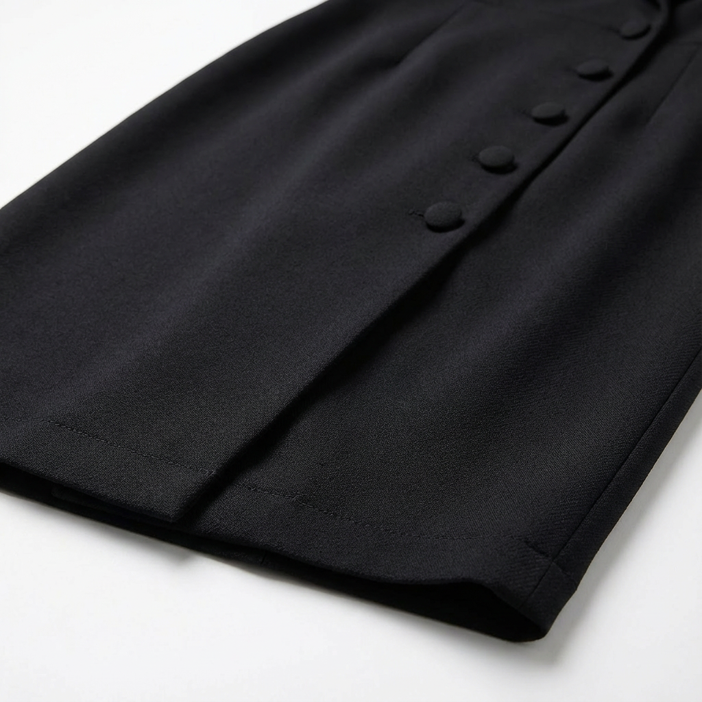 Elegant Women's Blazer Dress with Notched Collar and Long Sleeves