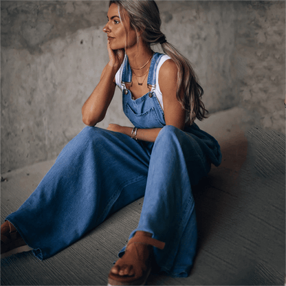 Nela | Denim Tuinbroek Jumpsuit
