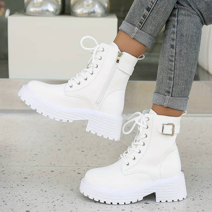 Kiaria | Combat Boots met Chunky Zool en Ritsdetail
