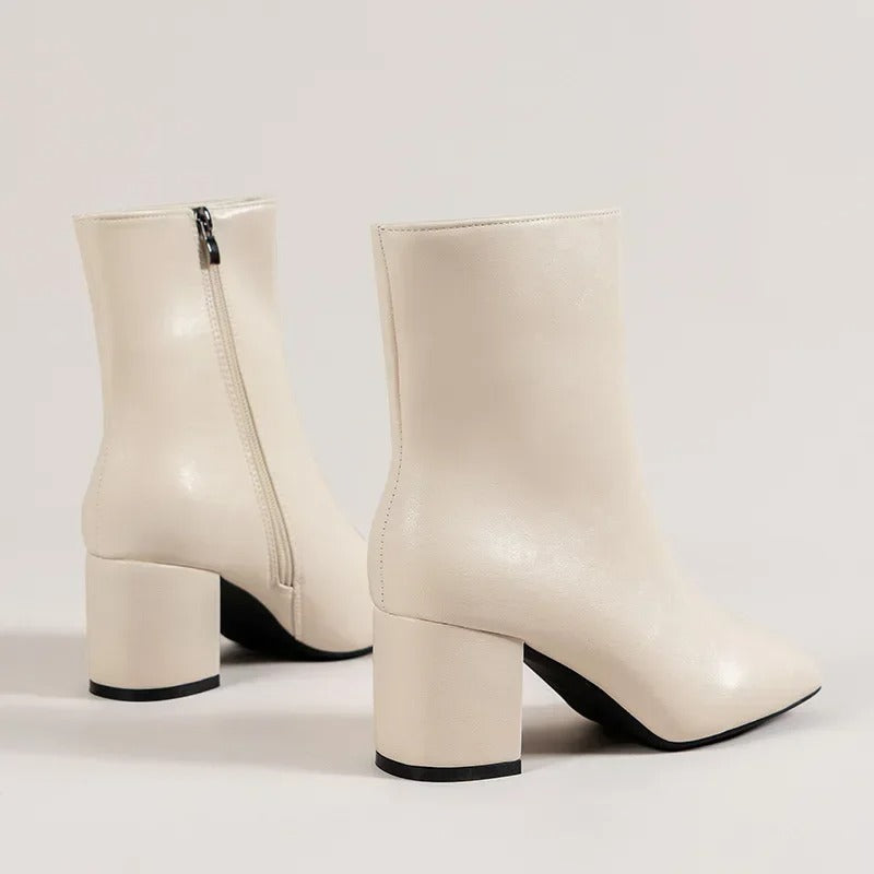 Trendy Elegant Women's Ankle Boots with Block Heel