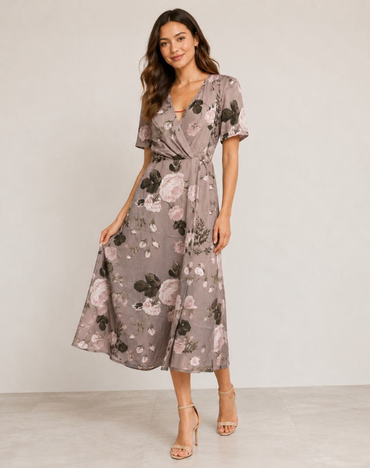Theresia | Elegant Floral Dress with Flowy Fit
