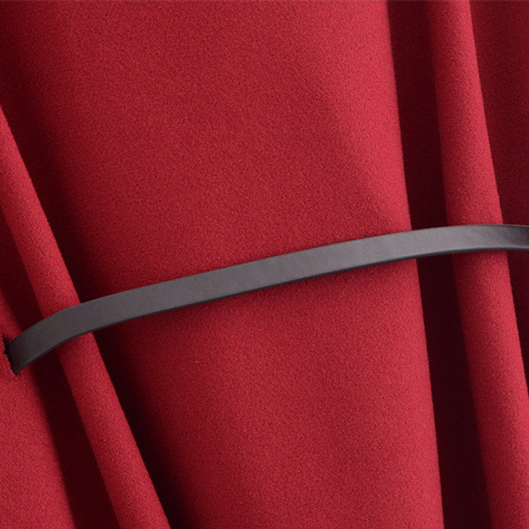 Elegante Dames Cape Jas met Ceintuur en Knoopsluiting