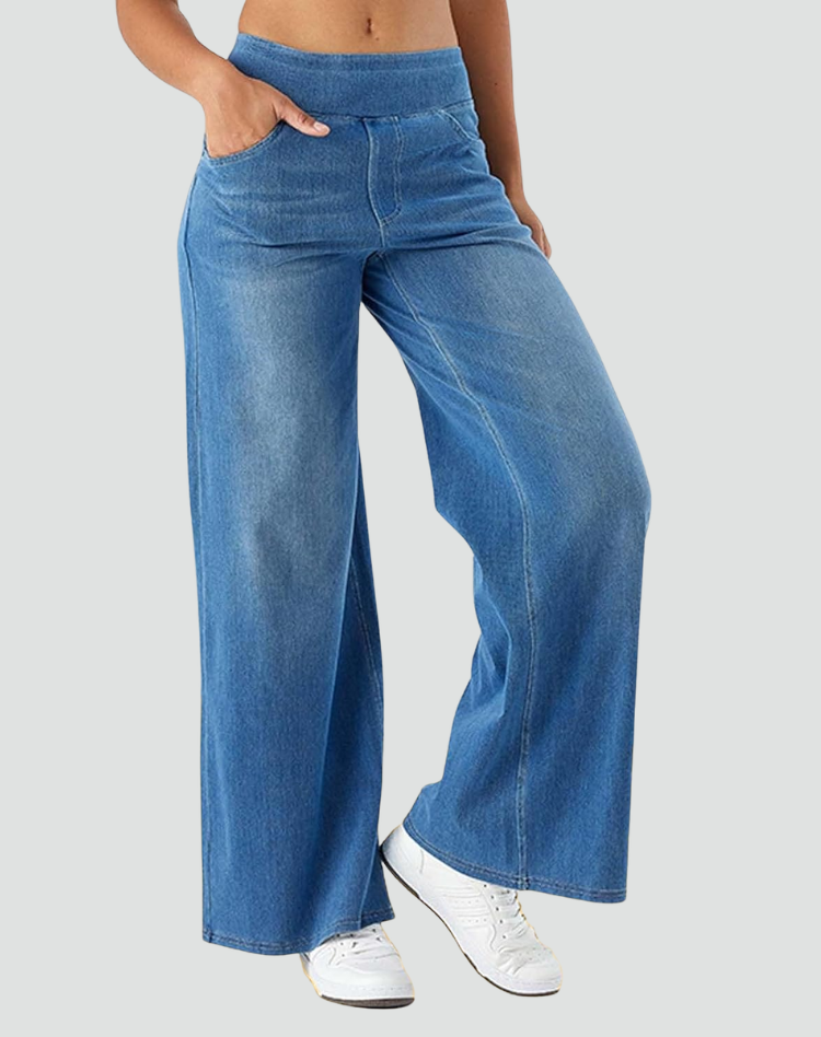 Evie | Comfy Elastische Broek met Hoge Taille