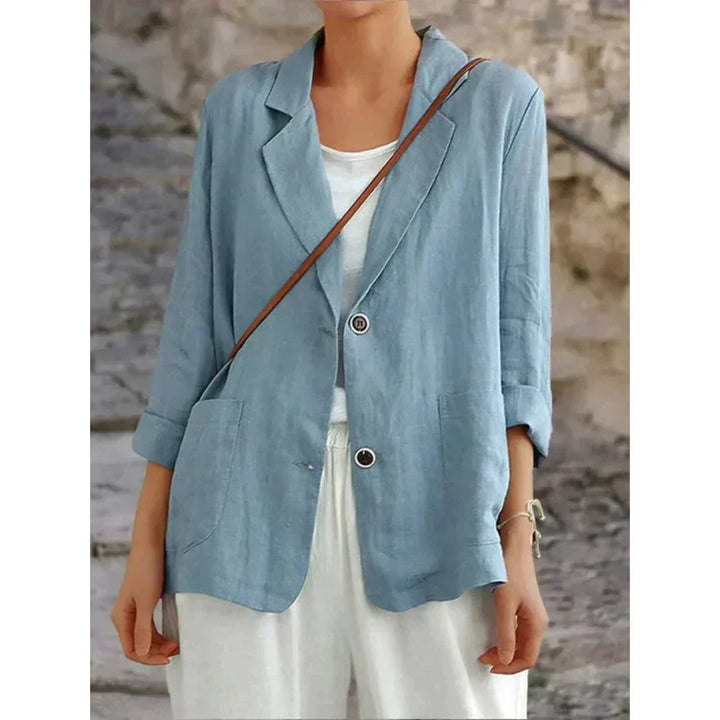 Blazer femme légèrement cintré avec détail de bouton décontracté