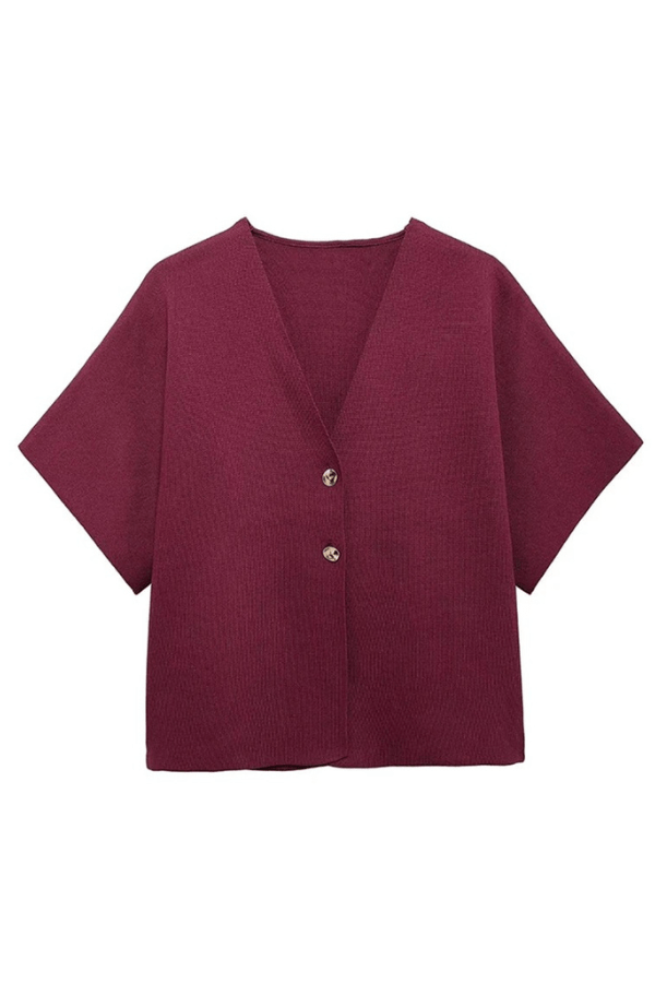 Stylish Airy Top for Women with V-Neck and Buttons